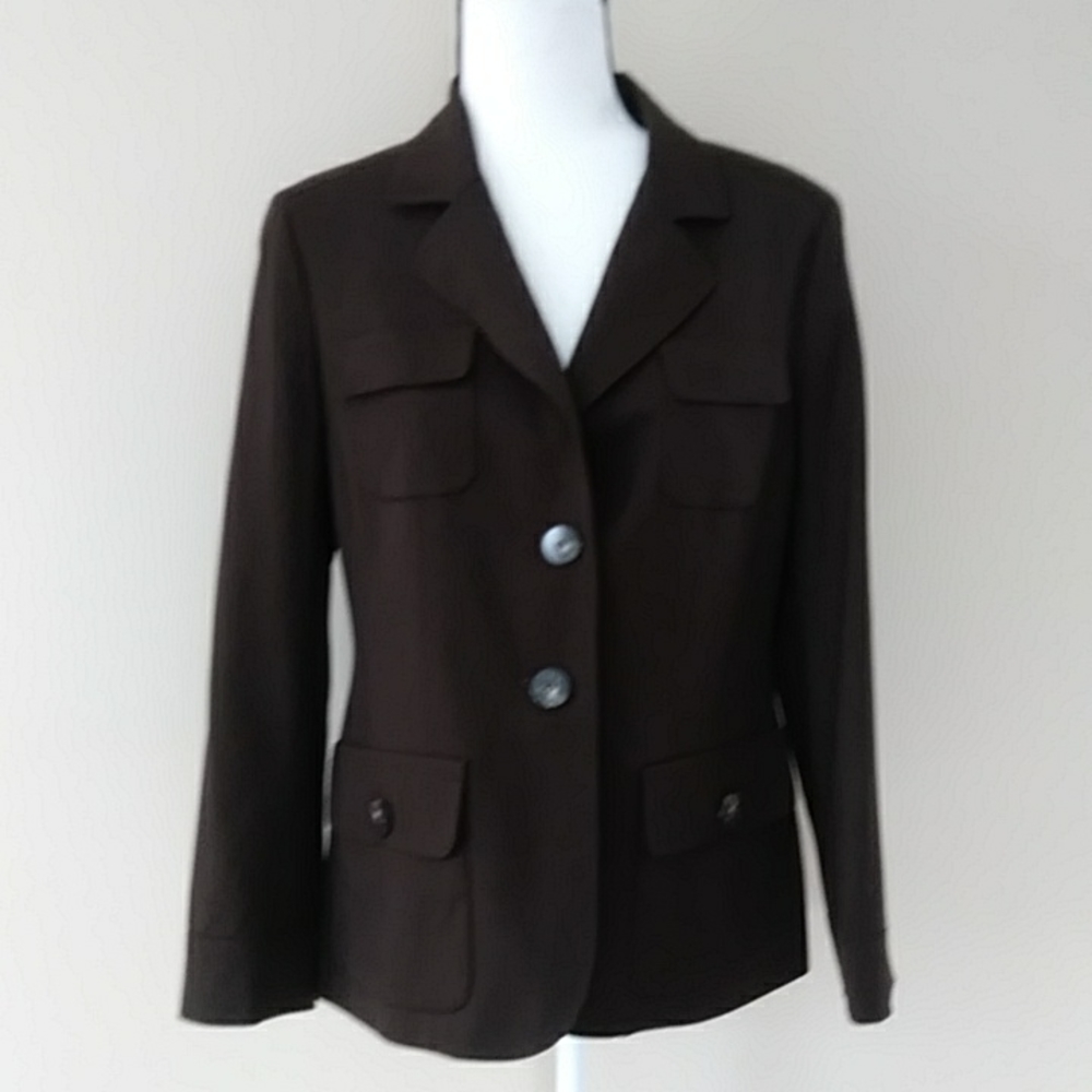 Talbots Stretch Wool Lined Two Button Blazer 10p … - image 2